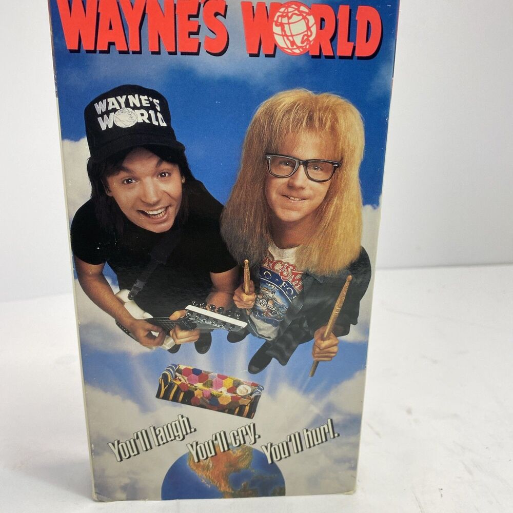 Wayne's World VHS Tape 90's Vintage, Mike Myers, Dana Carvey